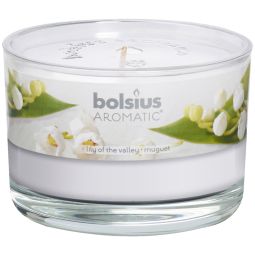 Lumanare parfumata pahar cu capac 26h lacramioara 370g - BOLSIUS