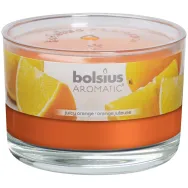 Lumanare parfumata pahar cu capac 26h portocala 370g - BOLSIUS