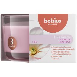 Lumanare parfumata pahar 14h magnolie True Scents 300g - BOLSIUS