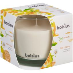 Lumanare parfumata pahar 43h feel happy mango bergamot True Moods 660g - BOLSIUS