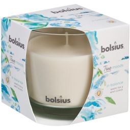 Lumanare parfumata pahar 43h in balance ceai alb menta True Moods 660g - BOLSIUS