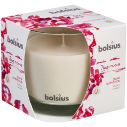 Lumanare parfumata pahar 43h pure romance trandafir chihlimbar True Moods 660g - BOLSIUS