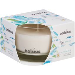 Lumanare parfumata pahar 24h in balance ceai alb menta True Moods 440g - BOLSIUS