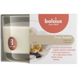Lumanare parfumata pahar 14h vanilie True Scents 300g - BOLSIUS