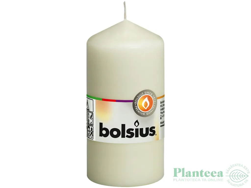 Lumanare ornamentala stalp 33h crem 260g - BOLSIUS