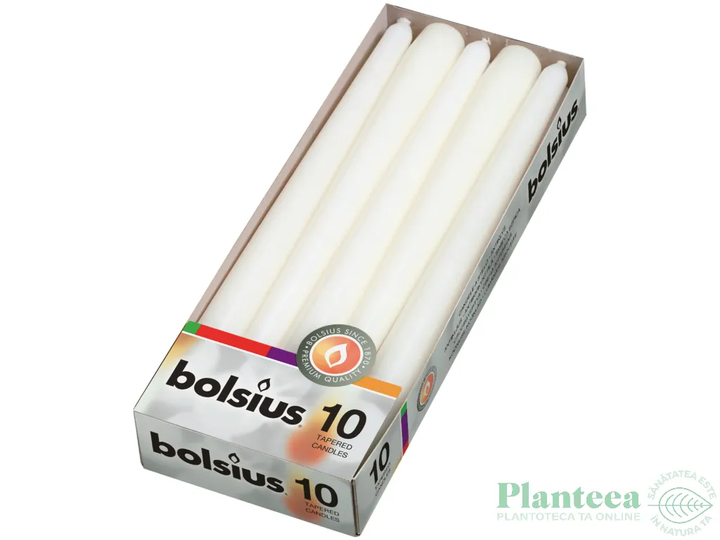 Lumanari ornamentale conice 7,5h alb 10b - BOLSIUS