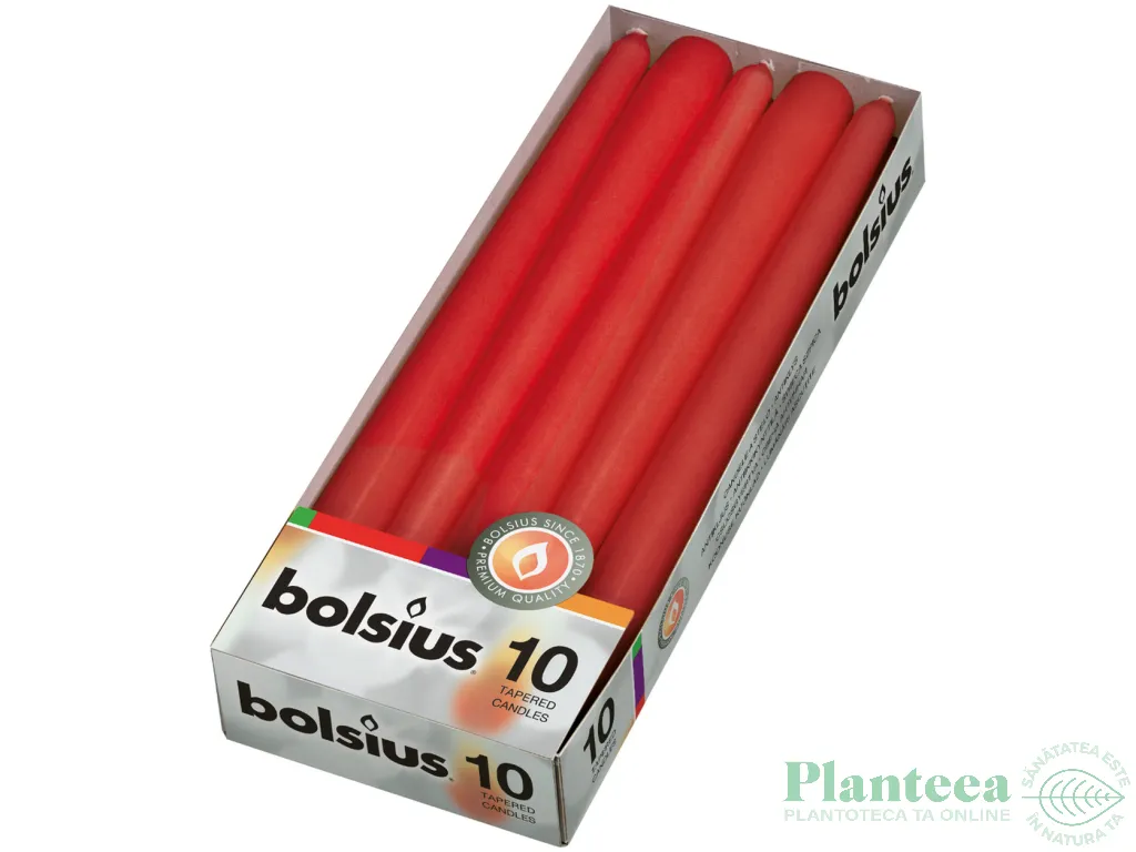 Lumanari ornamentale conice 7,5h rosu 10b - BOLSIUS