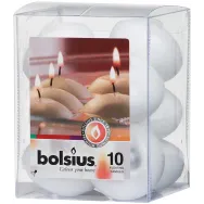 Lumanari plutitoare neparfumate 4,5h alb 10b - BOLSIUS