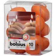 Lumanari plutitoare neparfumate 4,5h portocaliu 10b - BOLSIUS