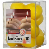 Lumanari plutitoare neparfumate 4,5h galben 10b - BOLSIUS