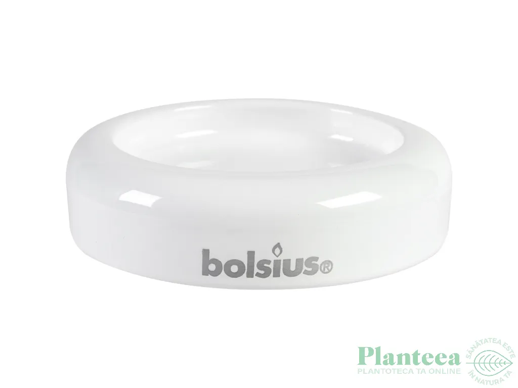 Suport alb sticla rotund lumanari difuzoare 25x90mm - BOLSIUS