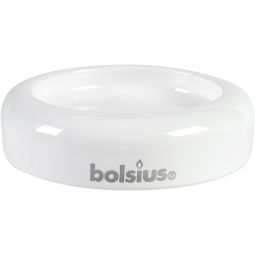 Suport alb sticla rotund lumanari difuzoare 25x90mm - BOLSIUS