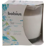 Lumanare parfumata pahar 14h in balance ceai alb menta True Moods 300g - BOLSIUS