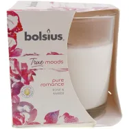 Lumanare parfumata pahar 14h pure romance trandafir chihlimbar True Moods 300g - BOLSIUS