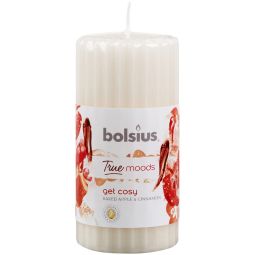 Lumanare parfumata stalp 33h get cosy mar copt scortisoara True Moods 260g - BOLSIUS