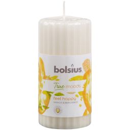 Lumanare parfumata stalp 33h feel happy mango bergamot True Moods 260g - BOLSIUS
