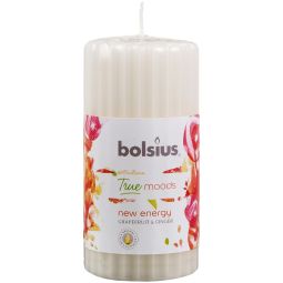 Lumanare parfumata stalp 33h new energy grepfrut ghimbir True Moods 260g - BOLSIUS