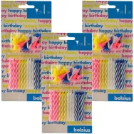 Set 3x Kit Happy BirthDay [24lumanari tort cu 12suporturi] 3b - BOLSIUS