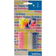 Kit Happy BirthDay [24lumanari tort cu 12suporturi] 1b - BOLSIUS