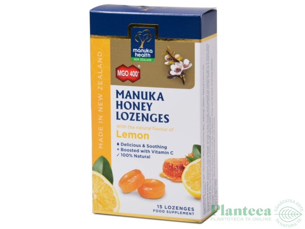 Bomboane miere Manuka lamaie 15cp - MANUKA HEALTH