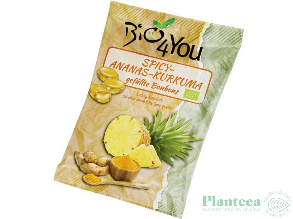 Bomboane picante ananas curcuma eco 75g - BIO 4 YOU