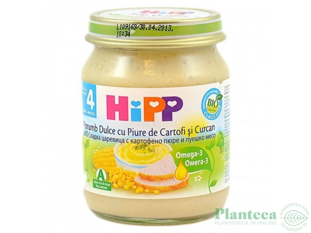 Piure porumb dulce cartofi curcan bebe +4luni 125g - HIPP ORGANIC