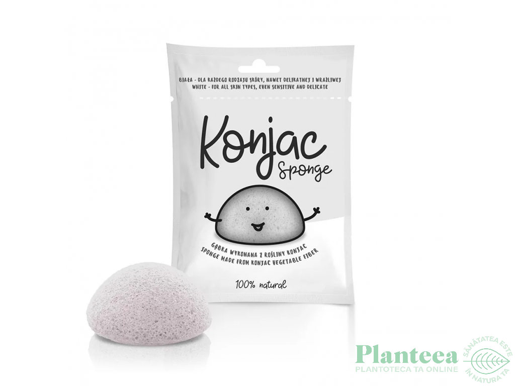 Burete konjac neutru pt orice tip de ten 50g - DIET FOOD