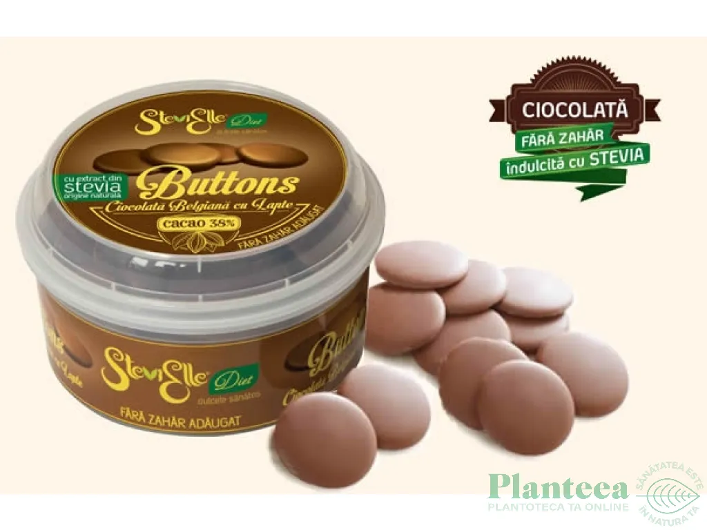 Pastile ciocolata lapte belgiana 300g - STEVIELLE