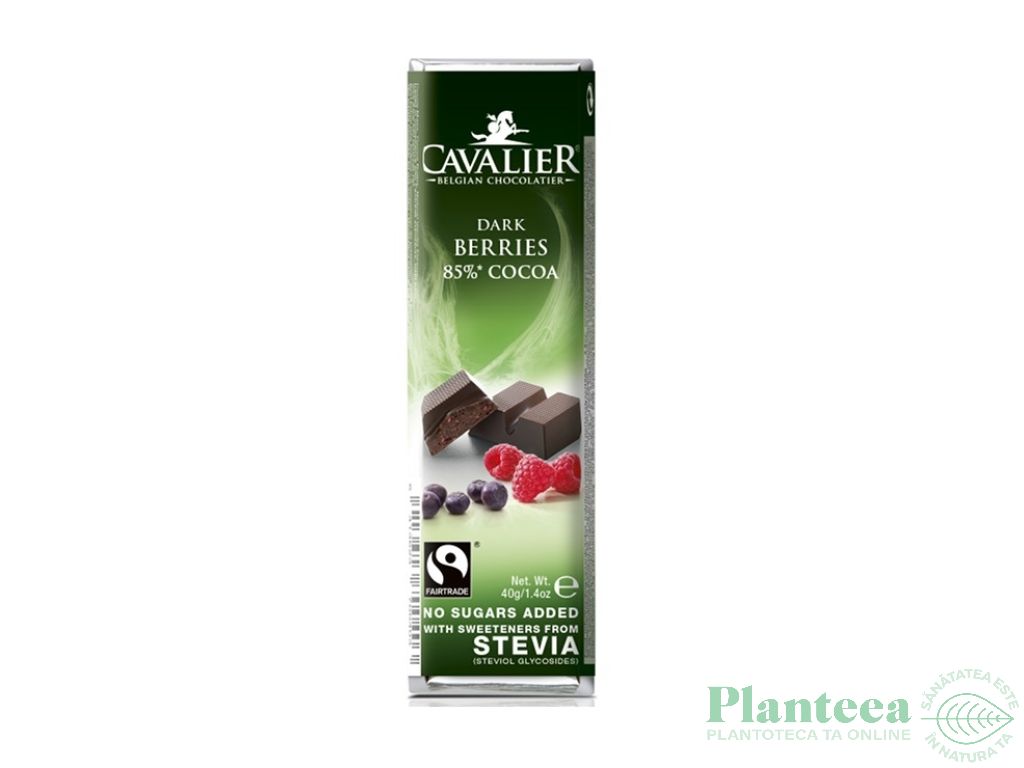 Ciocolata neagra 85% fructe padure 40g - CAVALIER