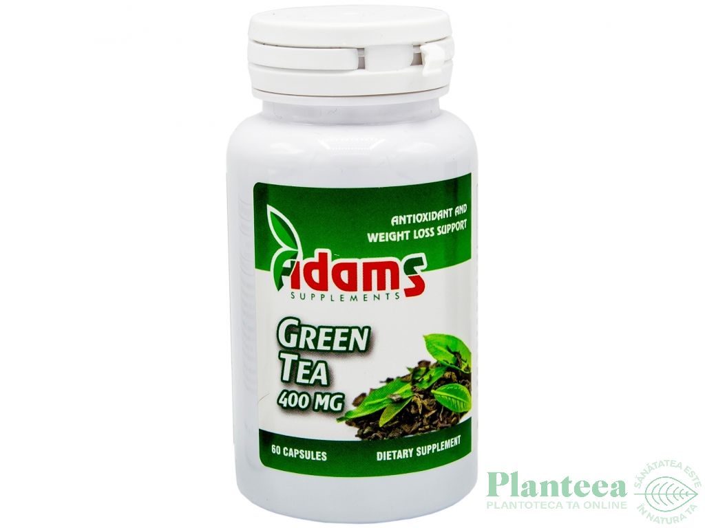Ceai verde 400mg extract 4:1 leaf 60cps - ADAMS SUPPLEMENTS