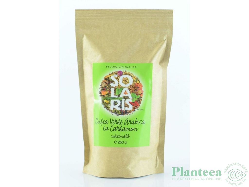 Cafea verde arabica macinata cu cardamom 260g - SOLARIS