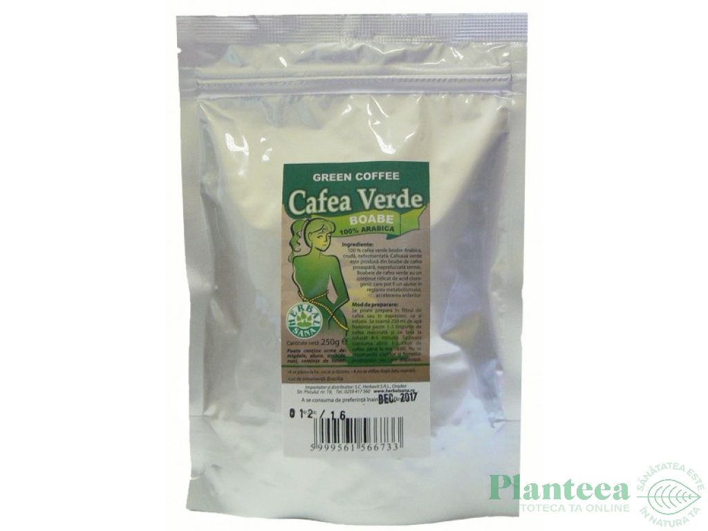 Cafea verde boabe 250g - HERBAL SANA