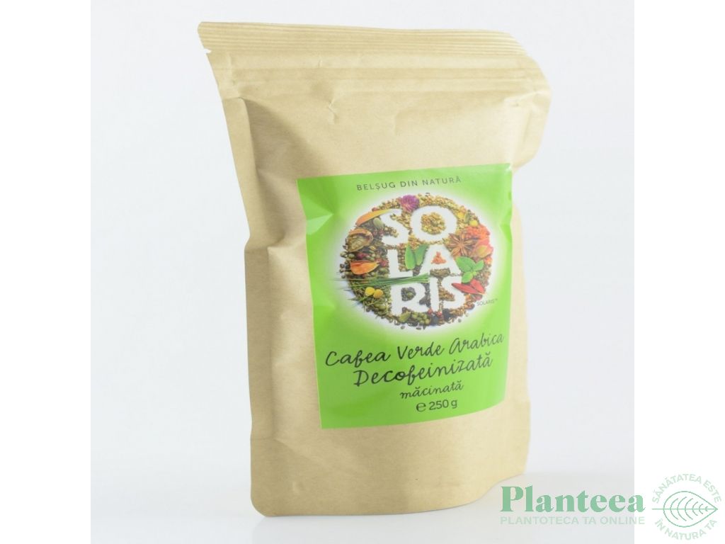 Cafea verde arabica macinata decofeinizata 250g - SOLARIS