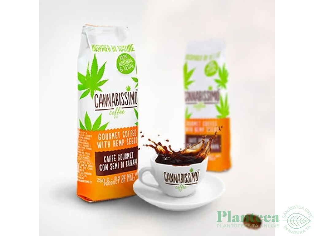 Cafea macinata cu seminte canepa Cannabissimo 250g - FITNESS COFFEE