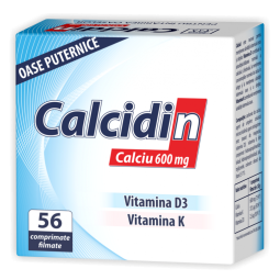 Calcidin calciu 600mg D3 K 56cp - NATUR PRODUKT