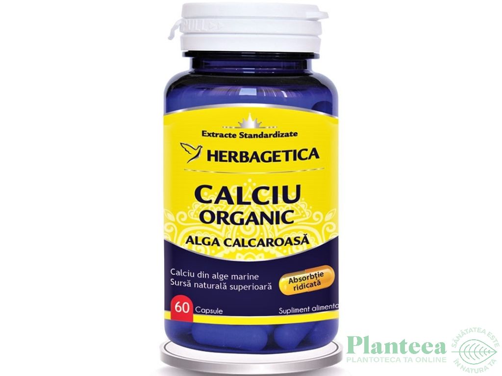 Calciu organic 60cps - HERBAGETICA