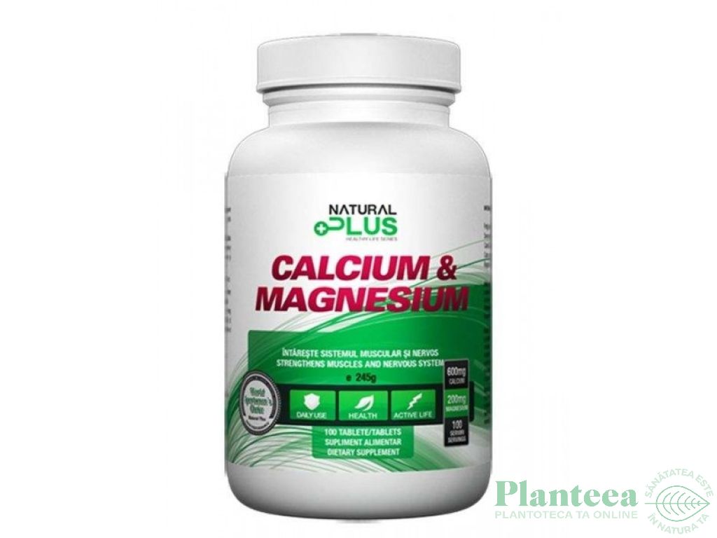 Calciu magneziu 100cp - NATURAL PLUS
