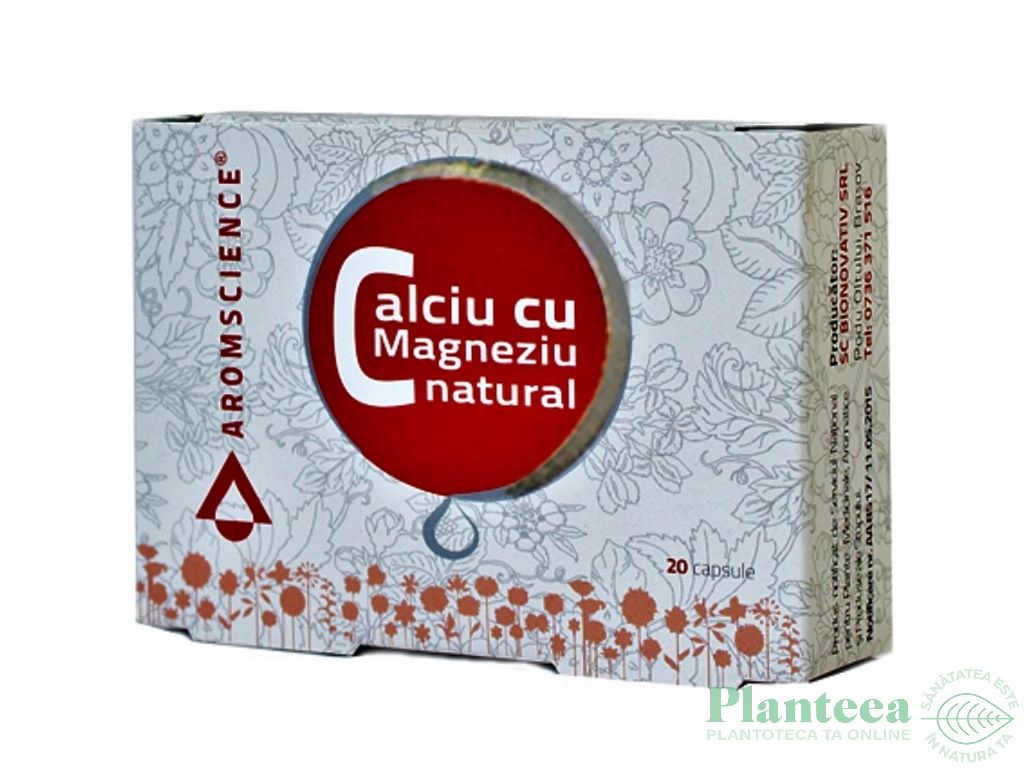 Calciu magneziu natural 20cps - AROM SCIENCE