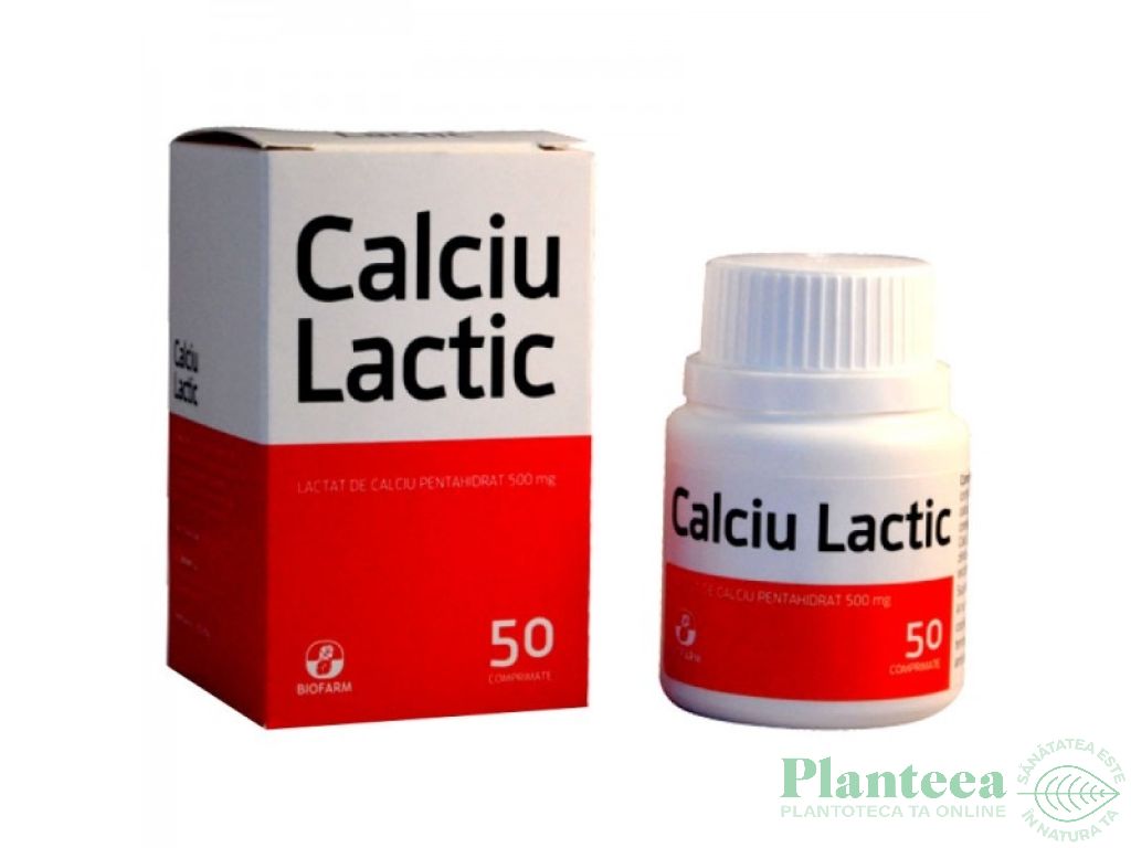 Calciu lactic 500mg 50cp - BIOFARM