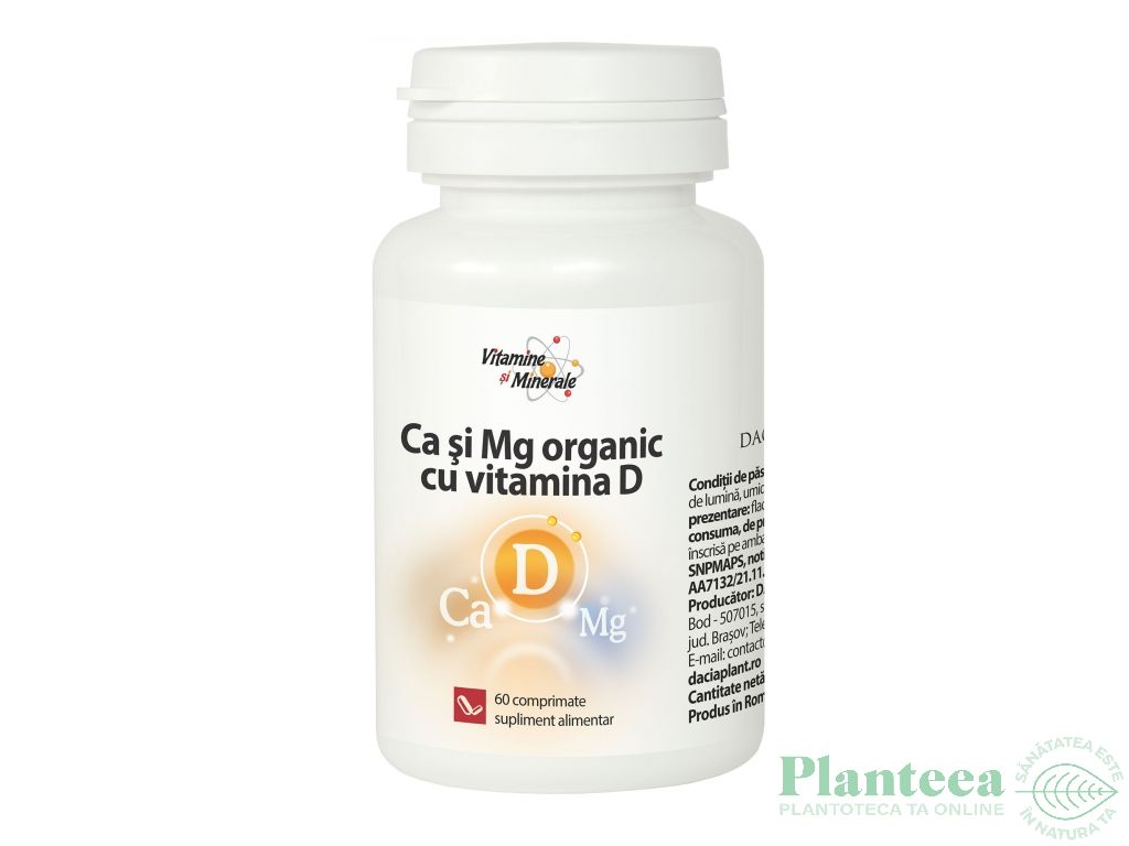 Calciu Mg organic D3 60cp - DACIA PLANT