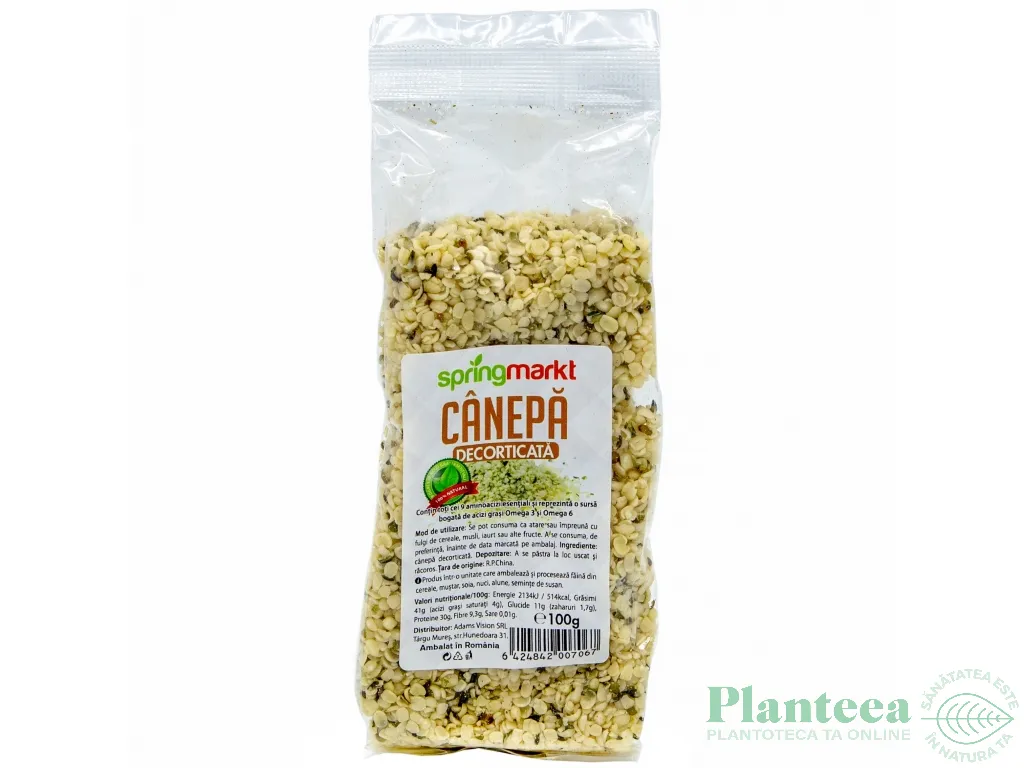 Seminte canepa decorticate 100g - SPRINGMARKT