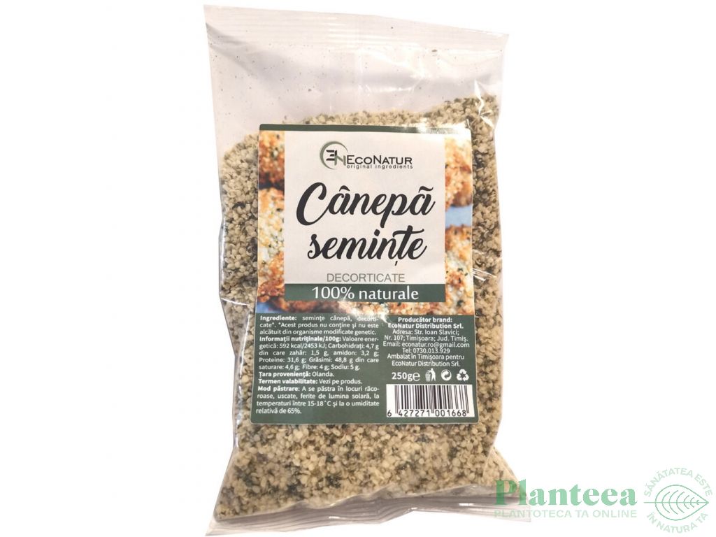 Seminte canepa decorticate 250g - ECONATUR