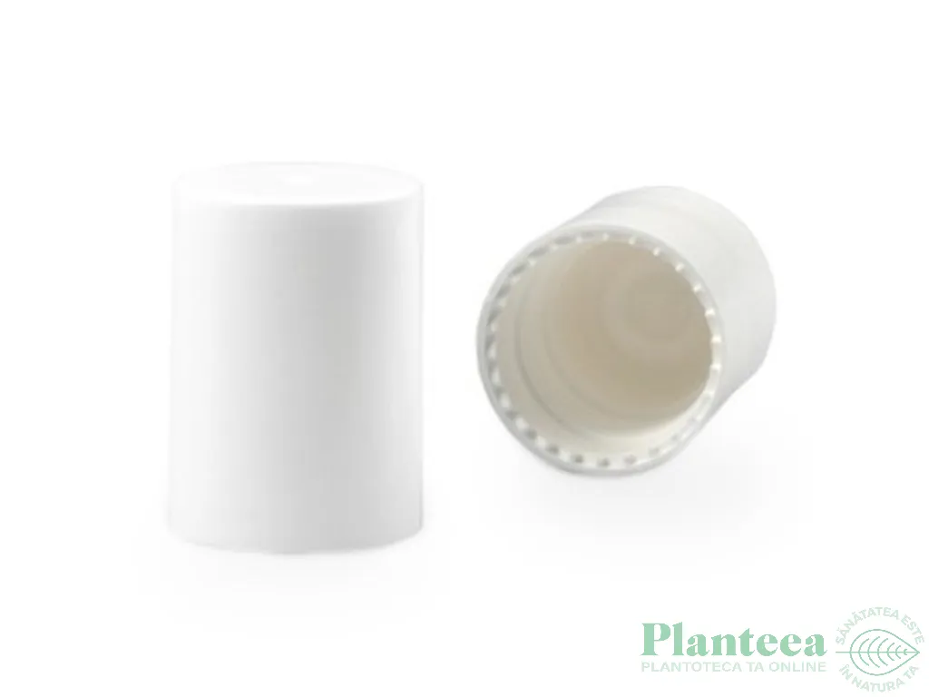 Capac alb lucios cu filet pt flacoane roll~on 10ml 1b - ELLEMENTAL
