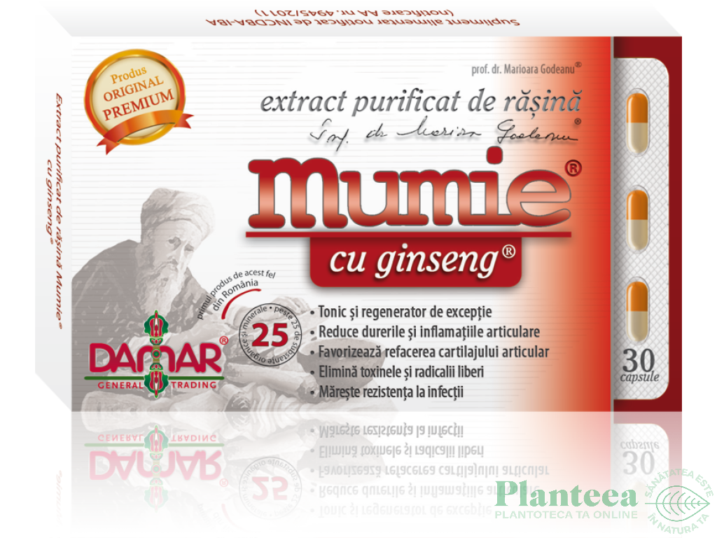 Mumie extract purificat rasina ginseng 30cps - DAMAR