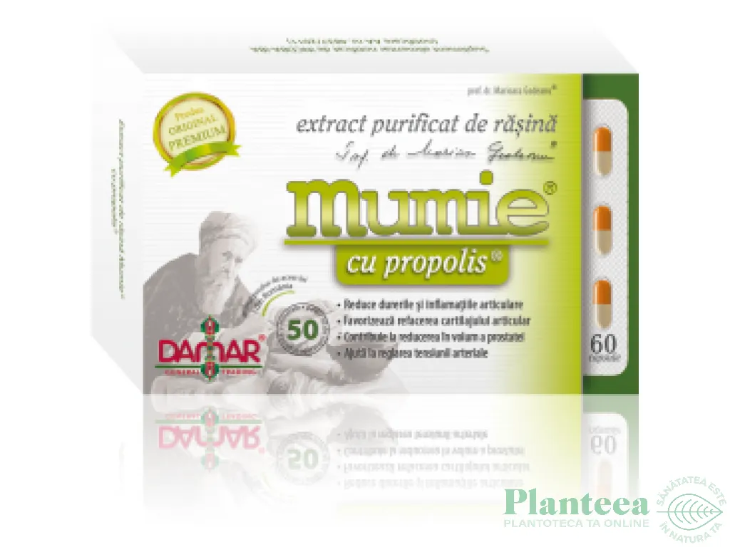 Mumie extract purificat rasina propolis 60cps - DAMAR