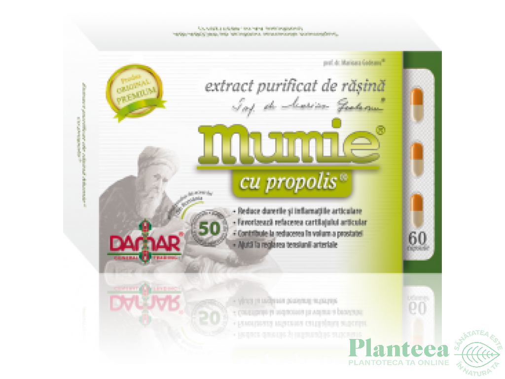 Mumie extract purificat rasina propolis 60cps - DAMAR