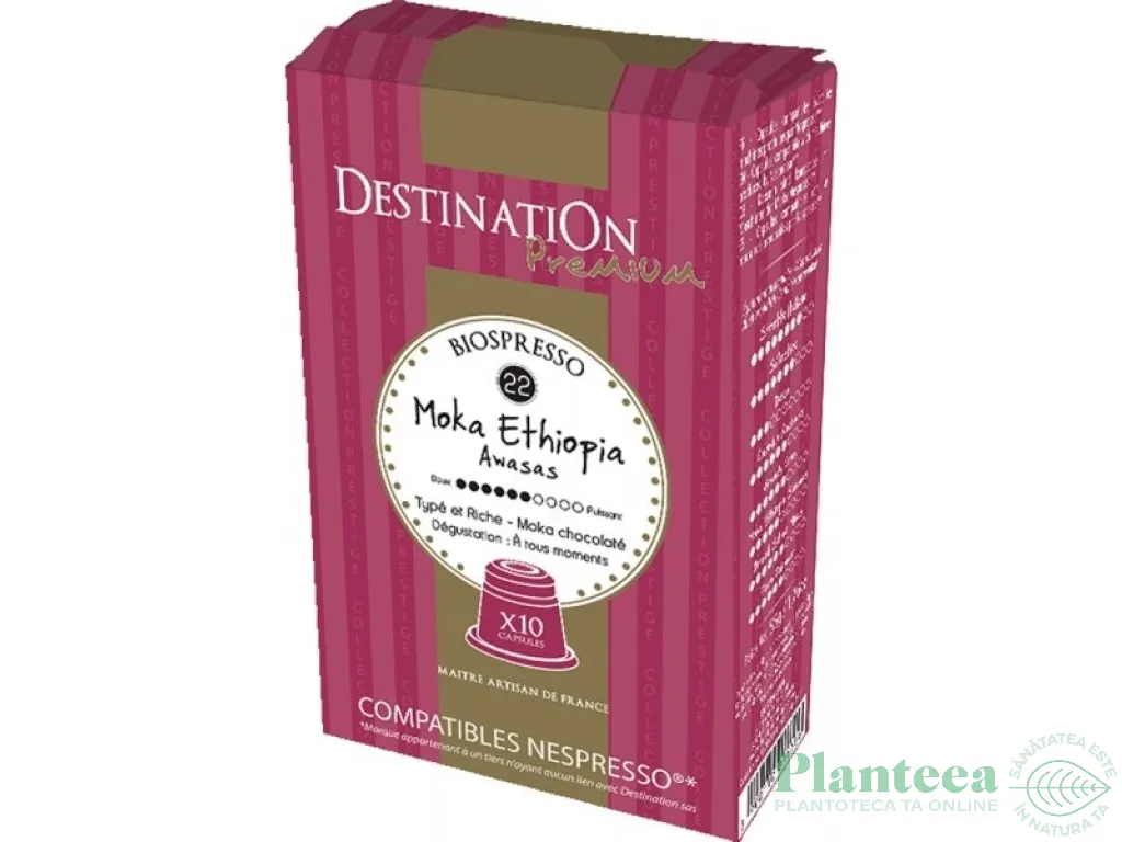 Cafea capsule arabica nr22 Moka Etiopia eco 10x5,5g - DESTINATION