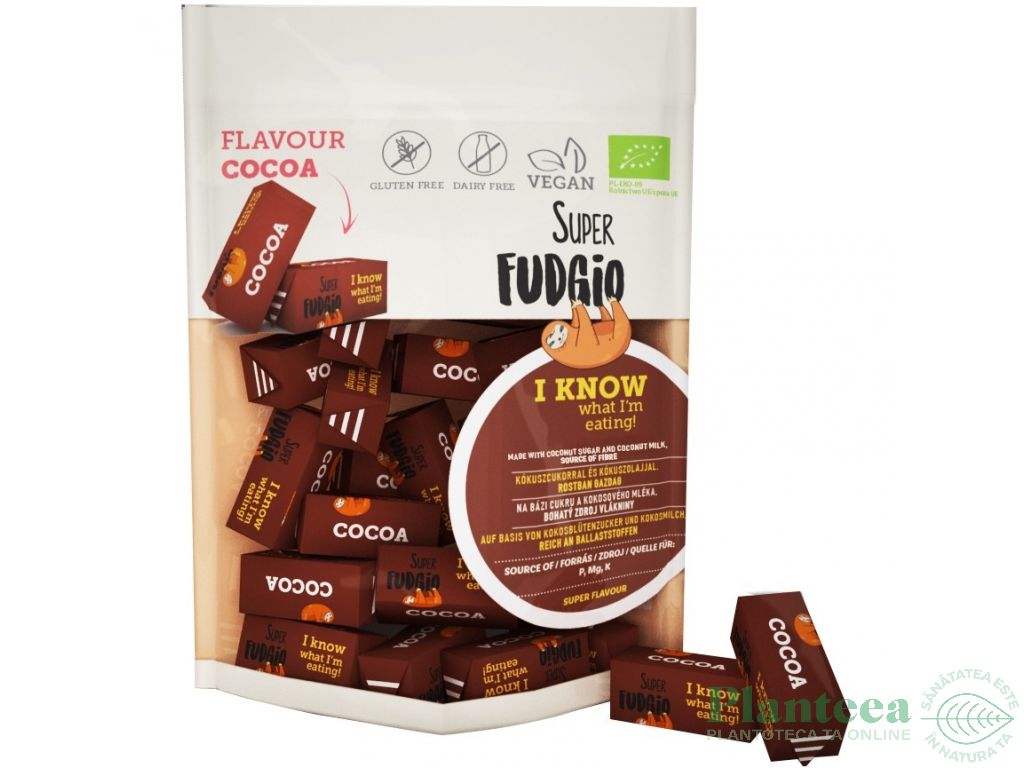 Caramele vegane cacao fara gluten bio 150g - SUPER FUDGIO