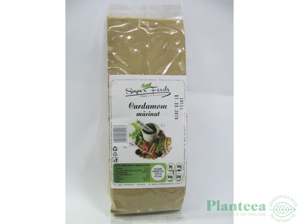 Condiment cardamom macinat 100g - SUPERFOODS