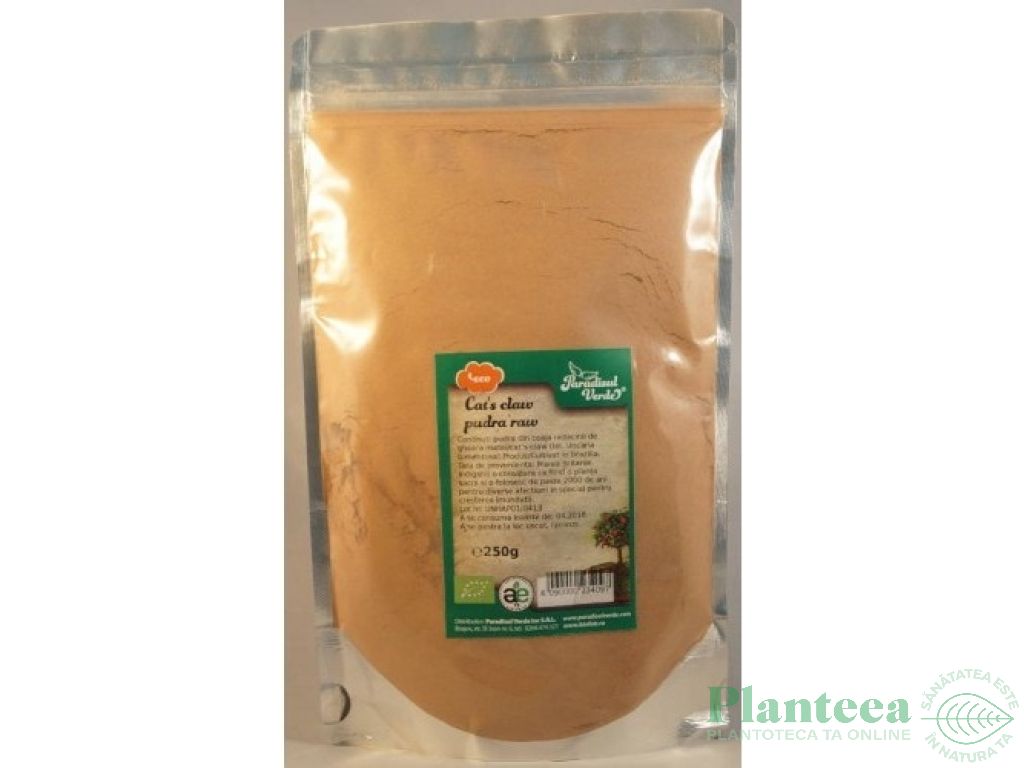 Pulbere cat`s claw raw ET eco 250g - PARADISUL VERDE